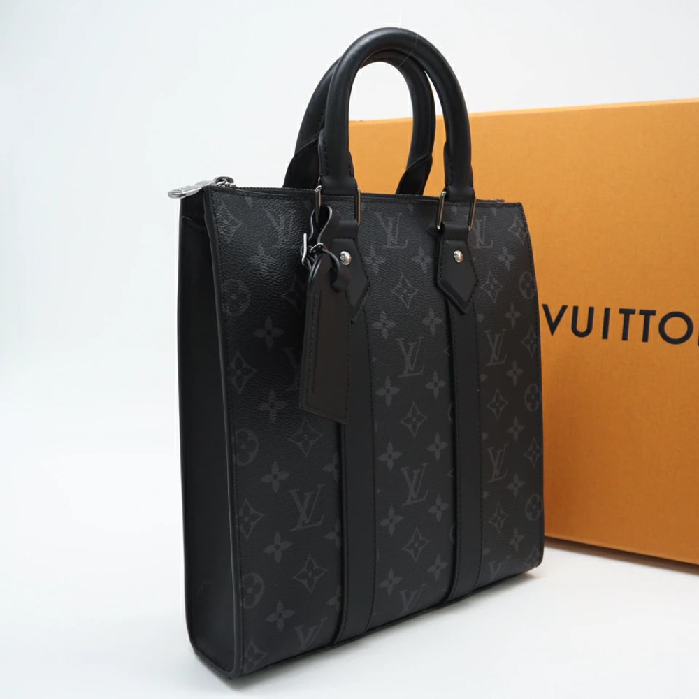 Louis Vuitton Monogram Eclipse Black Sac Plat Cross Handbag Black Gray Canvas